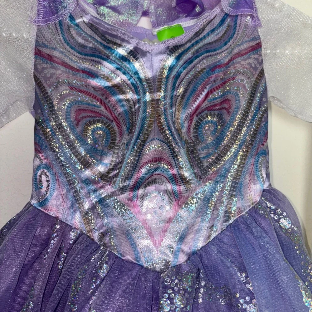 Wicked‎ Kids Costume Dress Purple Silver Glitter Sparkle Size XS/TP 3T4T